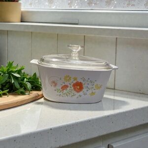 Vintage Corningware Wildflower 3 Qt Casserole Dish w/ Lid